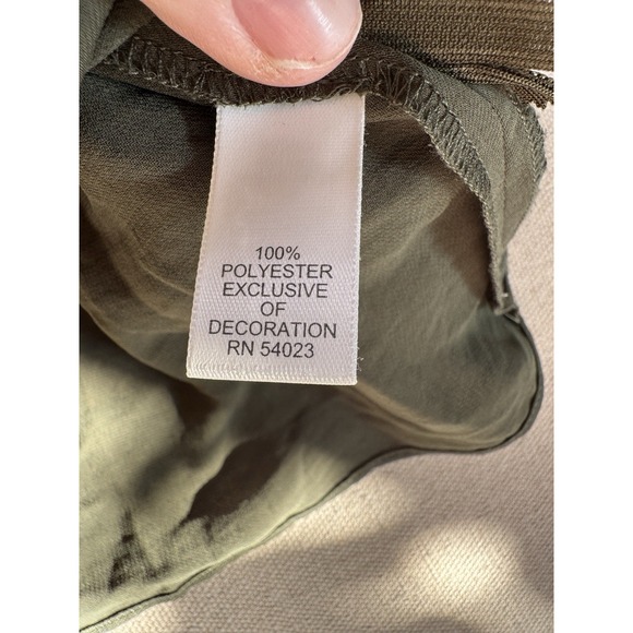 NWT Banana Republic Women's Olive Green Ruffled Sleeveless Blouse - Size 2 - Picture 5 of 8